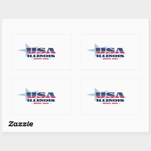 Adesivo Retangular Illinois My Home State Sticker