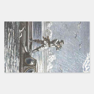 Adesivo Retangular Ilustração do Capitão Nemo Verne 20.000 Leagues