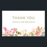 Adesivo Retangular Ilustração Floral Colorida Agradecimento Personali<br><div class="desc">Adesivo Retangular de Agradecimento Personalizado Ilustração Floral Colorida</div>