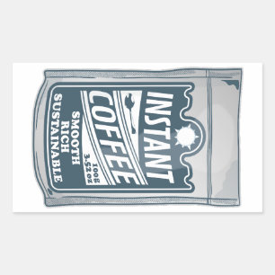 Adesivo Retangular Ilustração instantânea de pop de arte do café