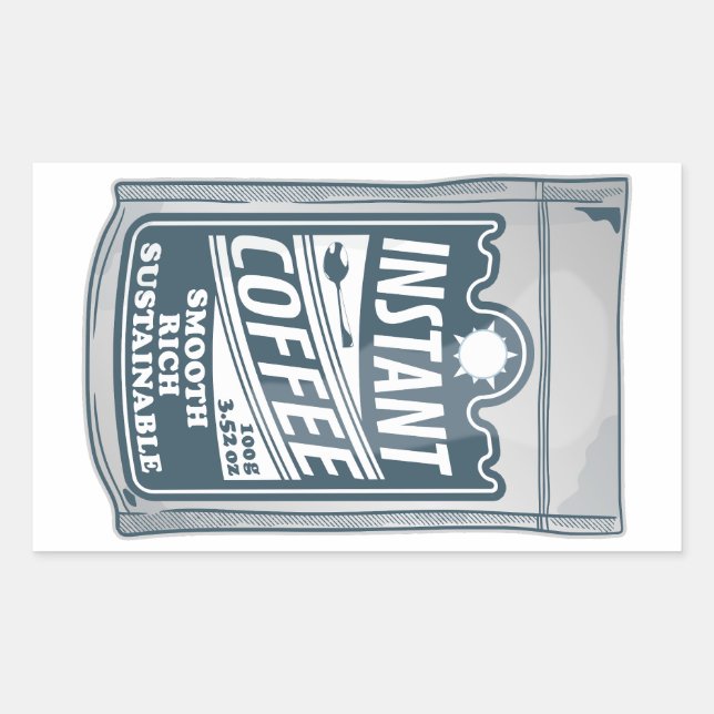 Adesivo Retangular Ilustração instantânea de pop de arte do café (Frente)