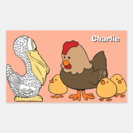 Adesivo Retangular Imagens em animais: autocolantes de crianças com n