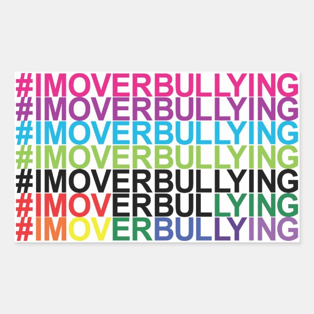 Adesivo Retangular #IMOVERBULLYING Stickers by #Proud2BNaturalMe (Frente)