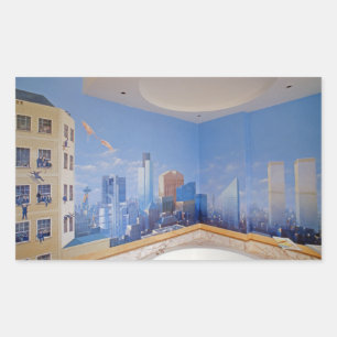 Adesivo Retangular Impacto de Londres New York