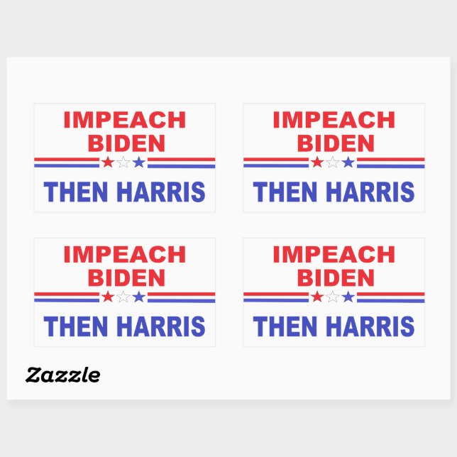 Adesivo Retangular Impeach Biden then Harris (Folha)