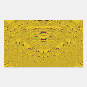 Adesivo Retangular Impressão de Arte de Leão ouro