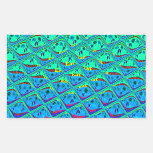 Adesivo Retangular Impressão de Arte de Motif Azul Italiano