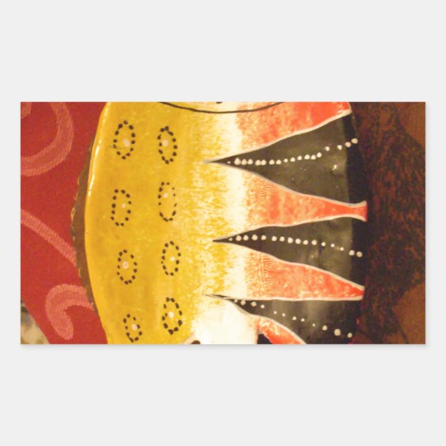 Adesivo Retangular Impressão de Arte de Peixe de Barba Tigre com Sens (Frente)