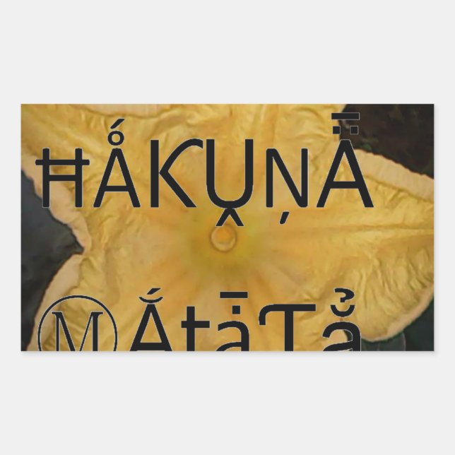Adesivo Retangular Impressão de Arte do Ouro Star Hakuna Matata (Frente)