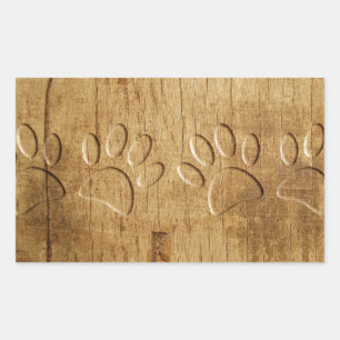 Adesivo Retangular Impressão de Caneta de Madeira