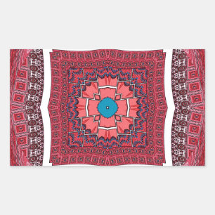 Adesivo Retangular Impressão de Padrão de Cultura Sindhi Tradicional