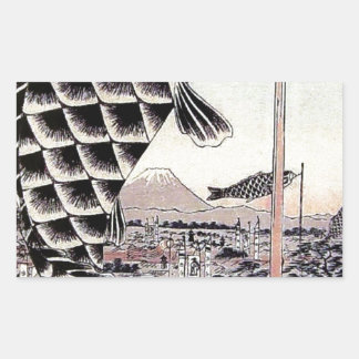 Adesivo Retangular Impressão de pipa japonês