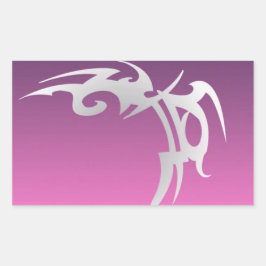 Adesivo Retangular Impressão de tatuagem branca no gradiente roxo