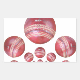 Adesivo Retangular Impressão do Cricket Ball do Sports Lover