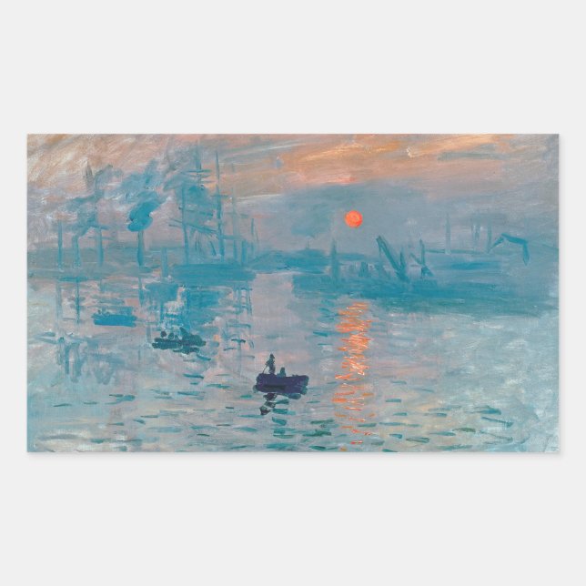 Adesivo Retangular Impression Sunrise Claude Monet  (Frente)