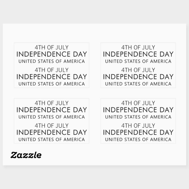 Adesivo Retangular INDEPENDENCE DAY Stylish Font (Folha)