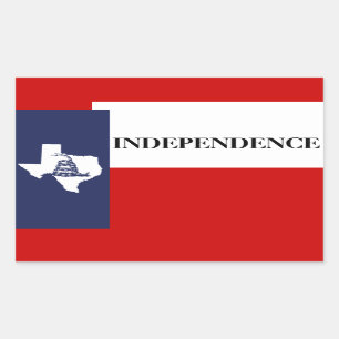 Adesivo Retangular Independência de Texas - bandeira solitária