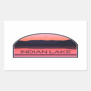 Adesivo Retangular Indian Lake New York Red Sunrise