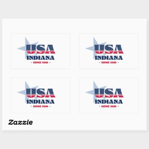 Adesivo Retangular Indiana My Home State Sticker