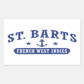 Adesivo Retangular Índias Ocidentais do francês de St Barts