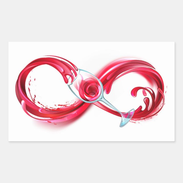 Adesivo Retangular Infinity with Red Wine (Frente)