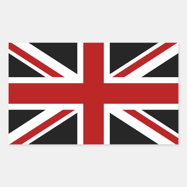 Adesivo Retangular Inglaterra Flag Black Red White (Frente)
