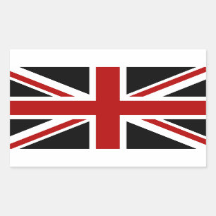 Adesivo Retangular Inglaterra Flag Black Red White