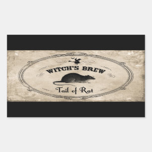Adesivo Retangular Ingrediente da fermentação das bruxas do Dia das