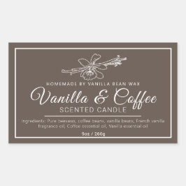 Adesivo Retangular Ingredientes castanhos de velas de café caseiras
