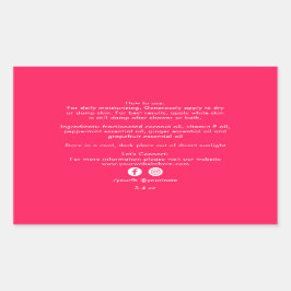 Adesivo Retangular Ingredientes de Produtos de Beleza Orgânicos Diva