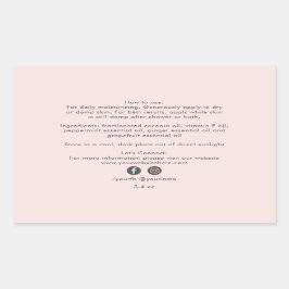 Adesivo Retangular Ingredientes de Produtos de Beleza Orgânicos Empre