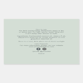 Adesivo Retangular Ingredientes de Produtos de Beleza Orgânicos para 
