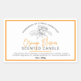 Adesivo Retangular Ingredientes de velas de laranja caseira