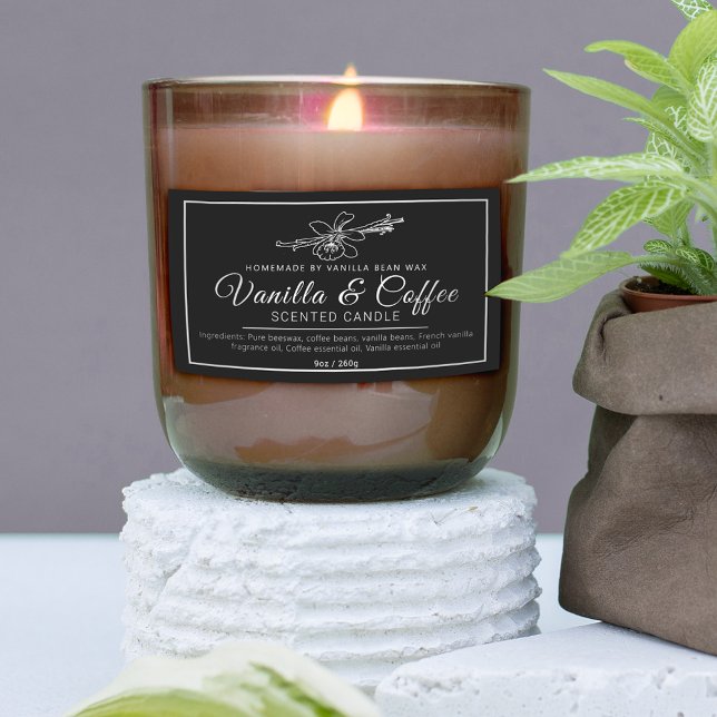 Adesivo Retangular Ingredientes monocromáticos de velas de café casei (Criador carregado)