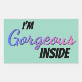 Adesivo Retangular Inner Beauty I'm Gorgeous Inside