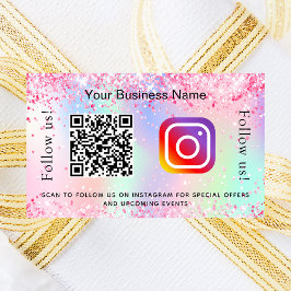 Adesivo Retangular Instagram Instagram um salão de negócios roxo, cor