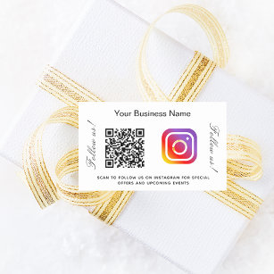 Adesivo Retangular Instagram o código de código qr do nome preto bran
