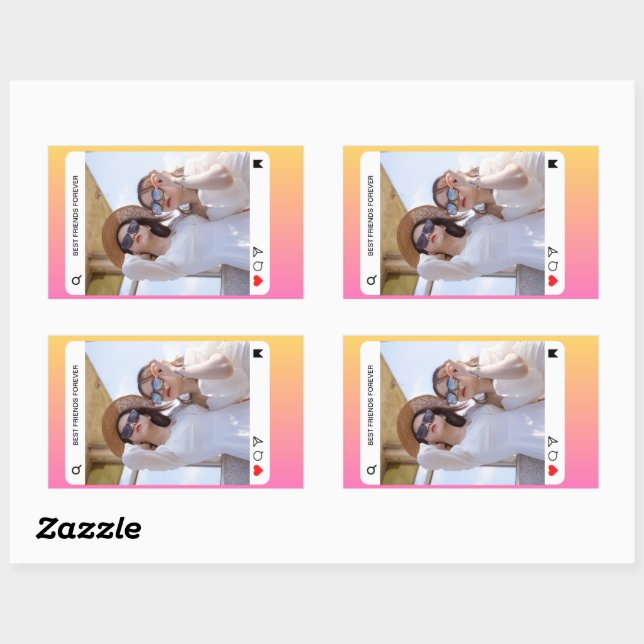 Adesivo Retangular instagrama de texto de foto personalizado rosa mod (Folha)