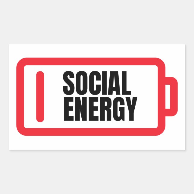 Adesivo Retangular Introdução à Energia Social da Bateria Social (Frente)