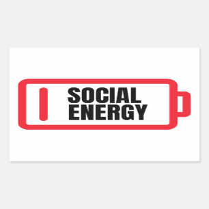 Adesivo Retangular Introdução à Energia Social da Bateria Social