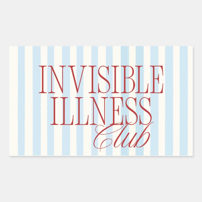 Adesivo Retangular 'Invisible Illness Club' Cute Spoonie Sticker (Frente)