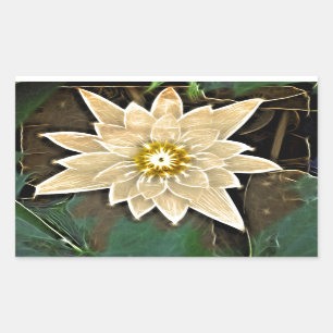 Adesivo Retangular Ioga nova Namaste Lotus branco do budismo de zen