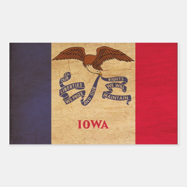 Adesivo Retangular Iowa Flag (Frente)