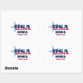 Adesivo Retangular Iowa My Home State Sticker
