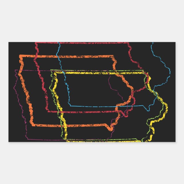 Adesivo Retangular iowa orgulho blur (Frente)