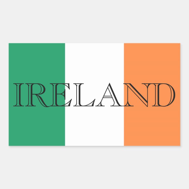 Adesivo Retangular Irish Flag Ireland Letters Sticker Arc (Frente)