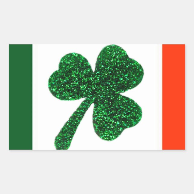 Adesivo Retangular Irish Shamrock Flag Sticker (Frente)