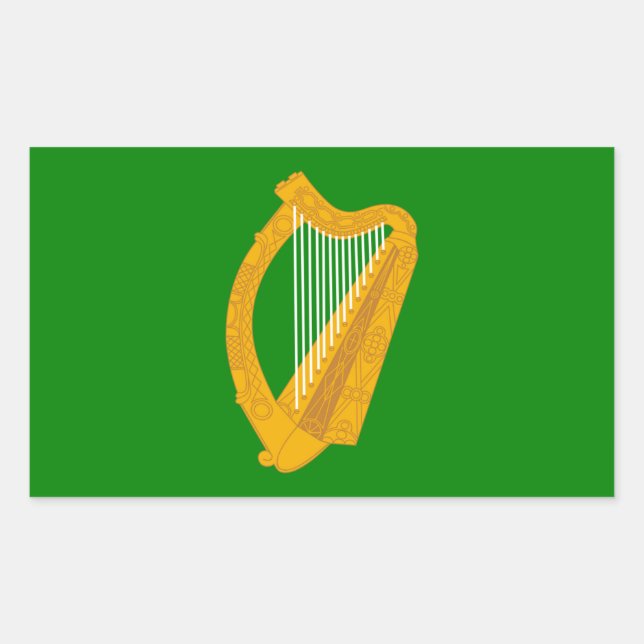 Adesivo Retangular irlanda green harp flag irlanda (Frente)