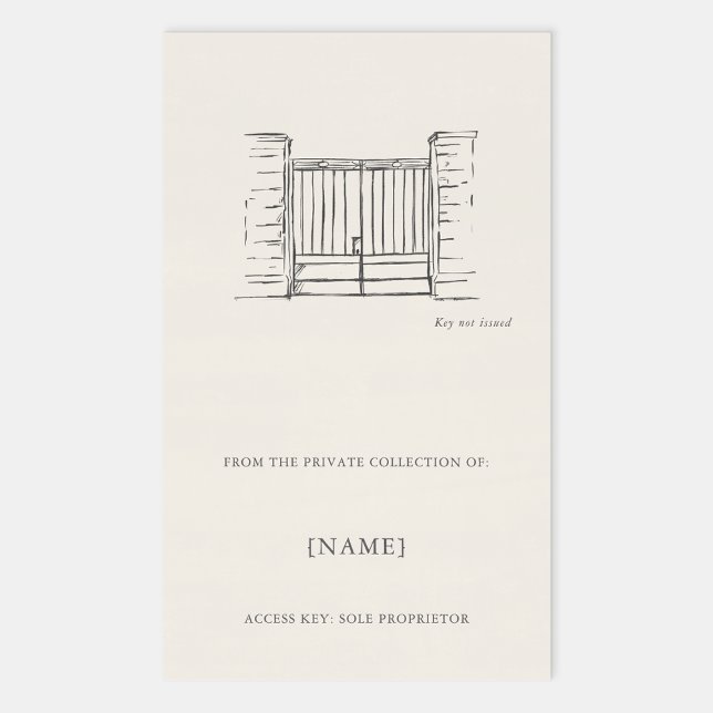 Adesivo Retangular Iron Gate Ex Libris Bookplate -Library Label  (Criador carregado)