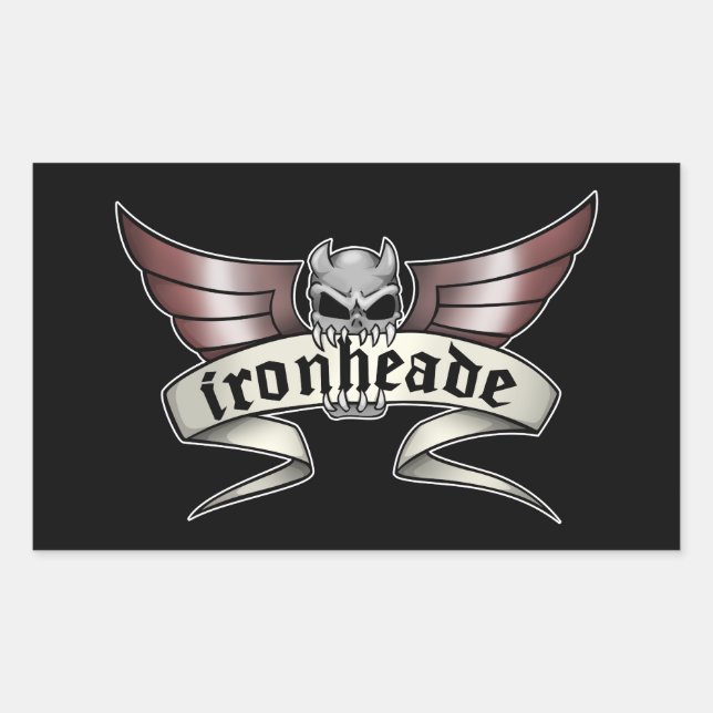 Adesivo Retangular Ironheade Sticker (Frente)